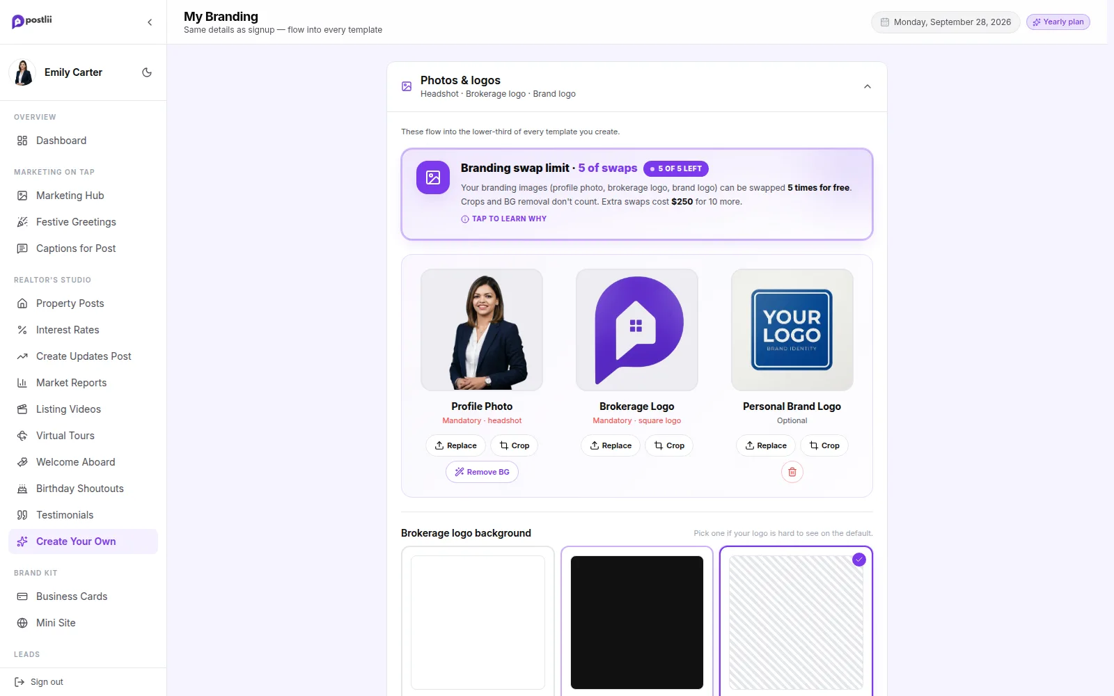 Brand Kit & AI Cut-outs in the postlii app